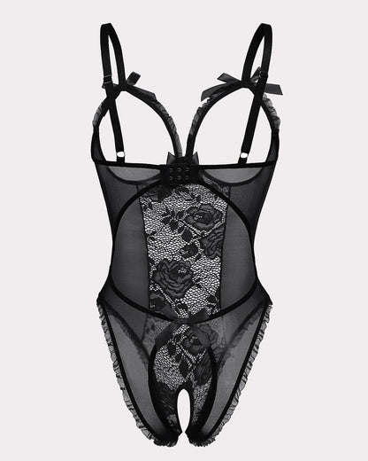 Crotchless Lace Mini Bodysuit