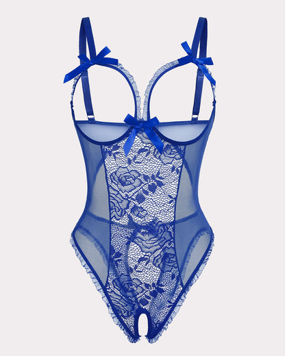 Crotchless Lace Mini Bodysuit