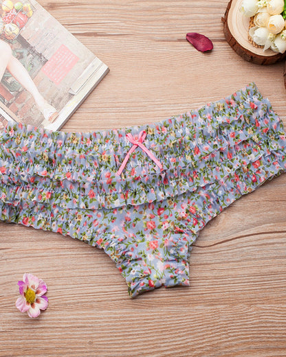 Floral Lace Ruffle Breathable Panties