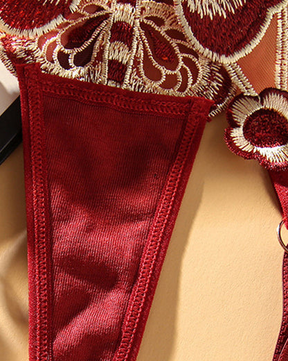 Sexy Butterfly Embroidered Low-rise Thong